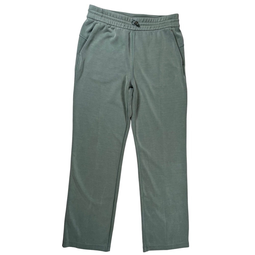 Lululemon Softstreme Straight Leg Pants Womens 8 Green High‎ Rise Toggle Relaxed